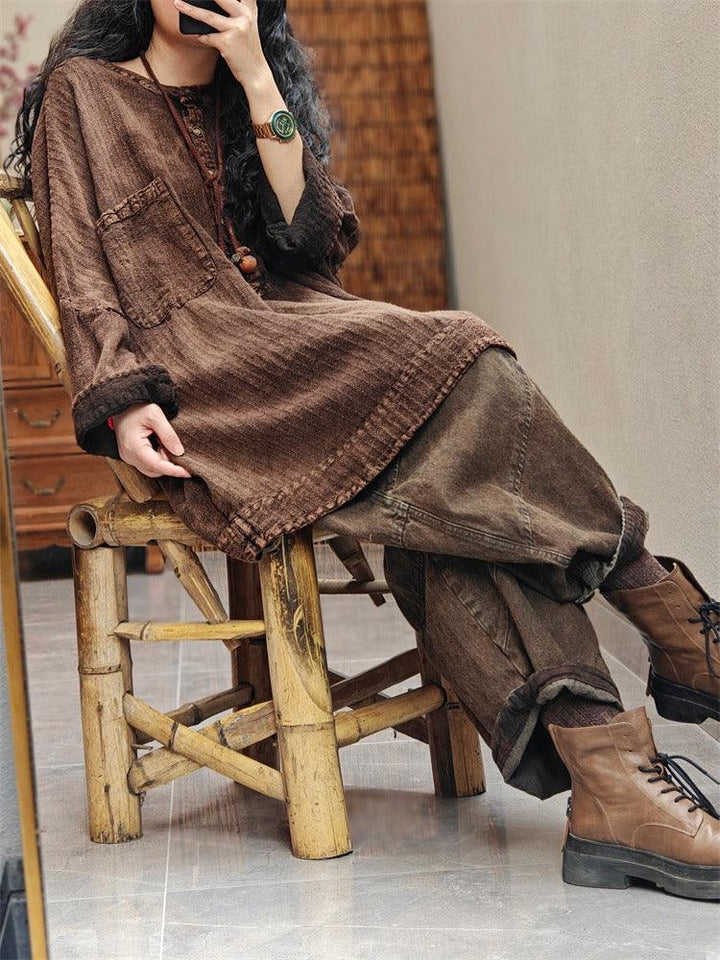 Dark Brown Women Spring Lapel Fashion Zipper Long Sleeve Coat Jacket Thebesttailor
