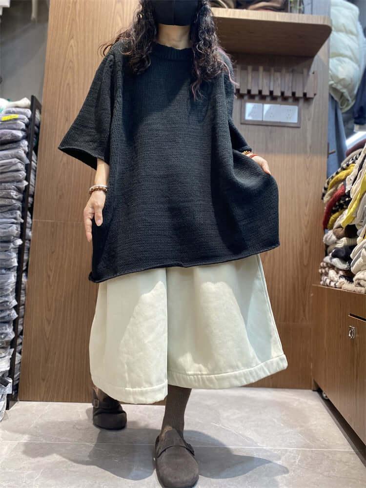 Spring new neck pullover sweater women's half-sleeved T-shirt Thebesttailor
