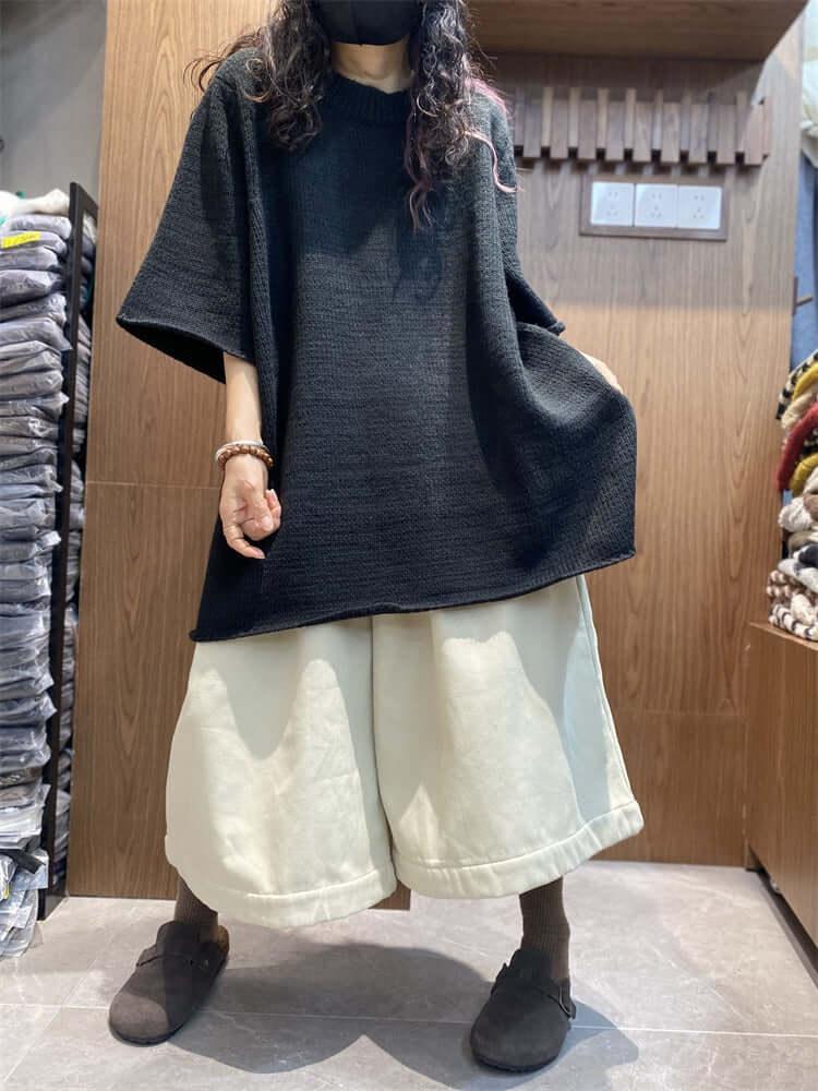 Spring new neck pullover sweater women's half-sleeved T-shirt Thebesttailor