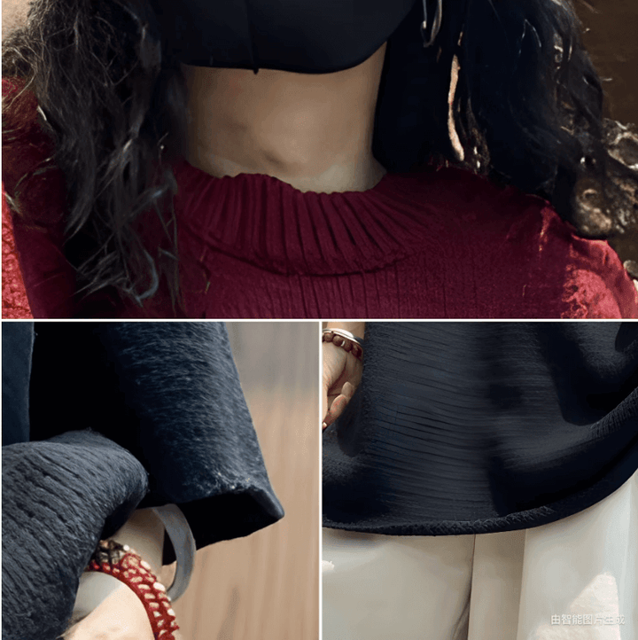 Spring new neck pullover sweater women's half-sleeved T-shirt Thebesttailor