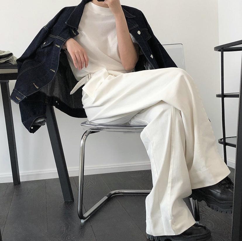 Summer Fashion Silhouette Casual Wide Leg Binding Pants by Thebesttailor