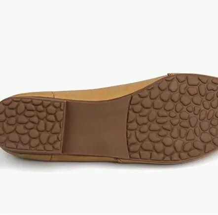 Khaki Leather Flats: Versatile and Chic Footwear for Women-FLAT SHOES-Thebesttailor-Thebesttailor