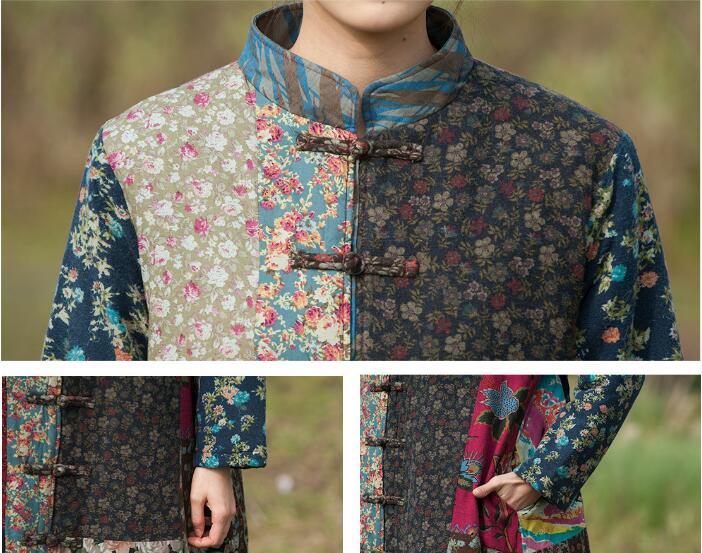 Bohemian cotton women's winter long coat-Women's Shirt-Thebesttailor-Thebesttailor