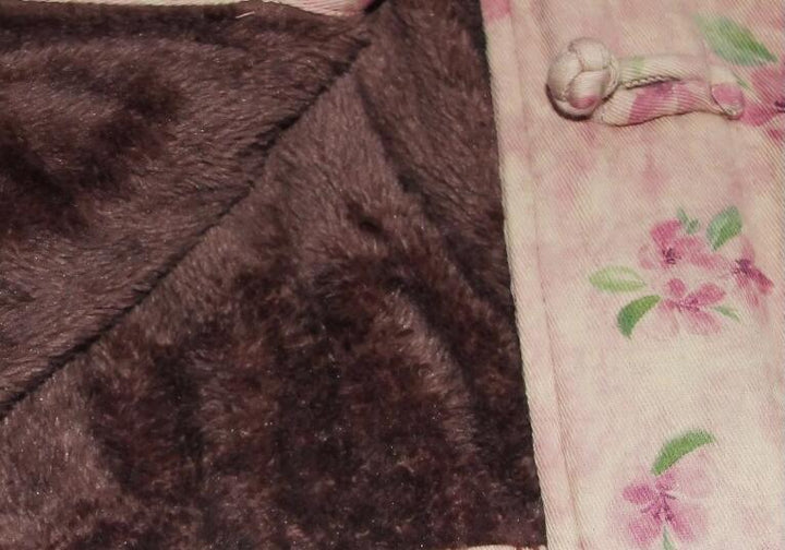 Floral Print Women's Winter Short Velvet Cotton Coat-Women's coat-Thebesttailor-Thebesttailor