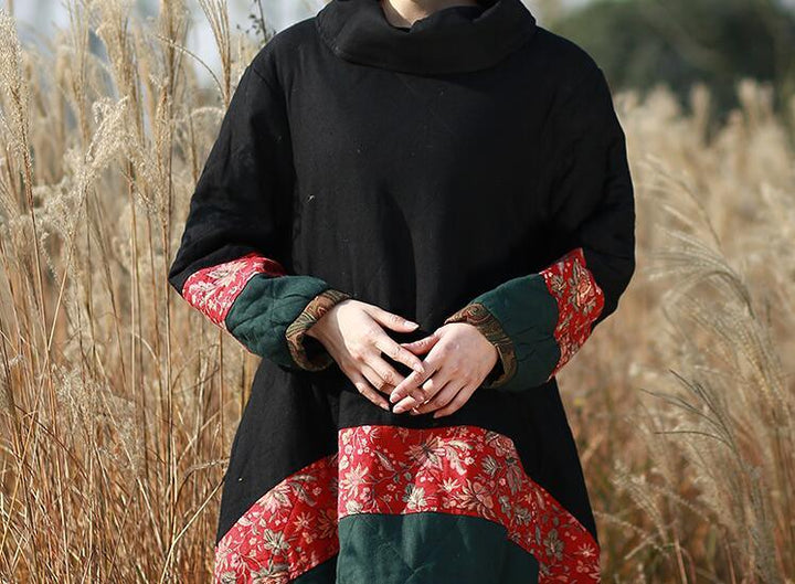 Loose long padded coat women's winter dress-Women's coat-Thebesttailor-Thebesttailor