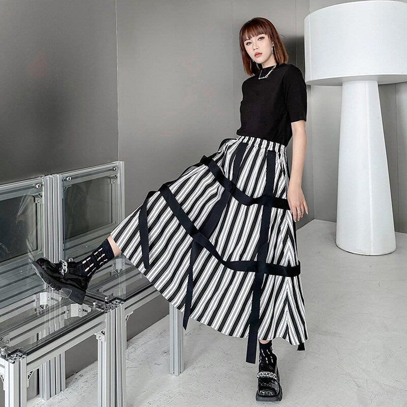 Black & White Y2K Long Skirts